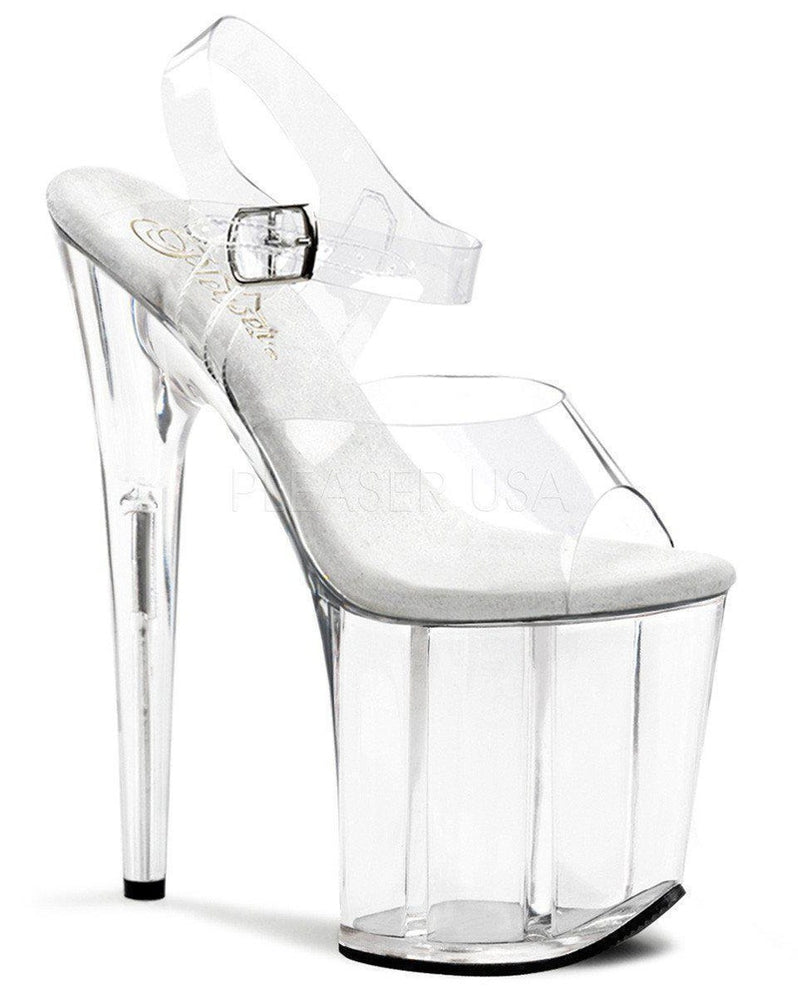 Pleaser Shoes FLAMINGO-808 | 8 INCH Pleaser Heel - Clear - Aphrodite Active