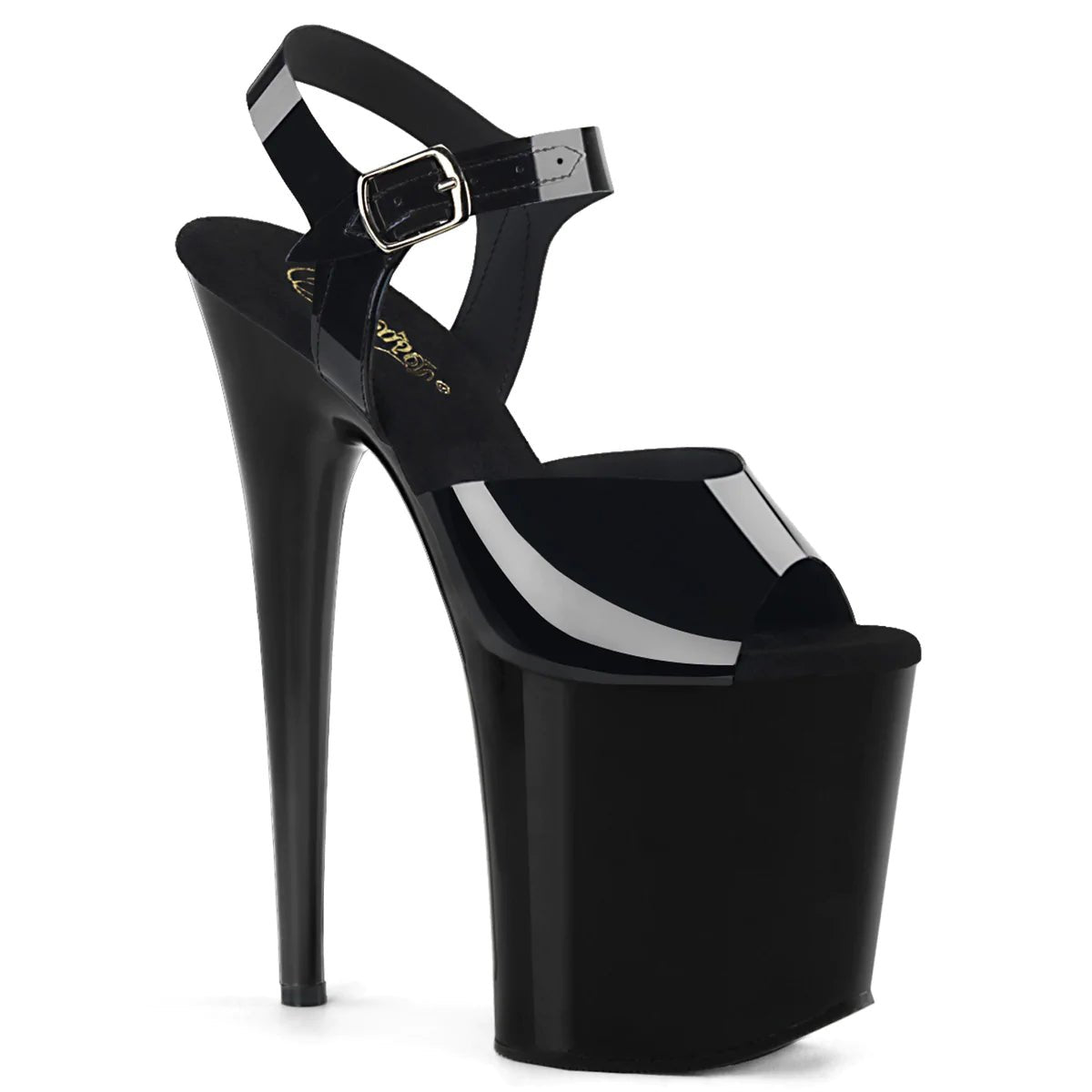 Pleaser Shoes FLAMINGO-808N | 8 INCH Jelly-Like Pleaser Heel - Black - Aphrodite Active