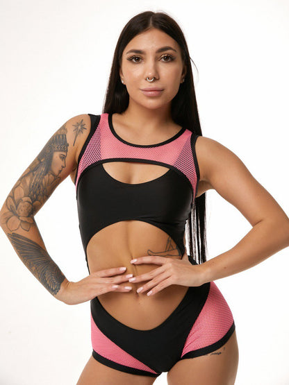 Polerina Anela Bodysuit - Black / Neon Pink - Aphrodite Active