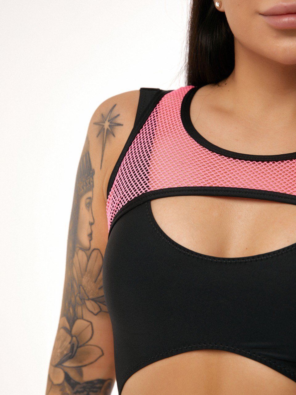 Polerina Anela Bodysuit - Black / Neon Pink - Aphrodite Active